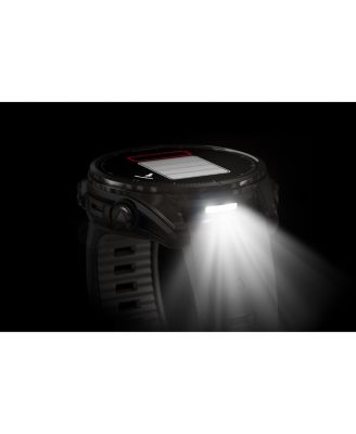 fenix 8 43mm, AMOLED, Outdoor & Fitness GPS Smartwatch, Saphire, Carbon Gray Titanium, Blk/Pebble Gray Band