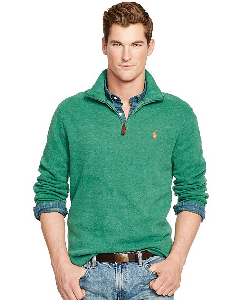 Polo Ralph Lauren French-Rib Half-Zip Pullover - Sweaters - Men - Macy's