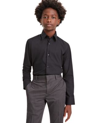 Kenneth Cole Reaction Big Boys Classic Fit Dress Shirt - Black 27$