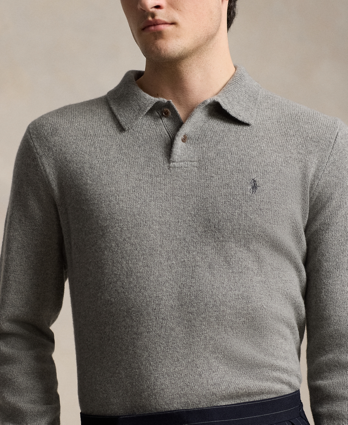 Polo Ralph Lauren Men's Wool-Cashmere Polo-Collar Sweater