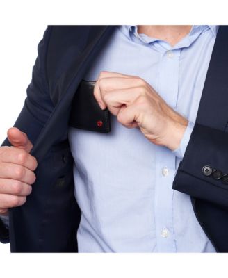 Mens Slimfold Wallet RFID Safe Bifold Genuine Leather ID Window