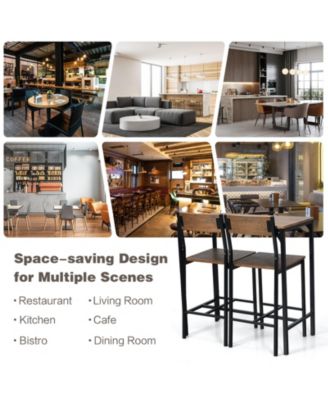 3 Pieces Bar Table Set with 2 Stools