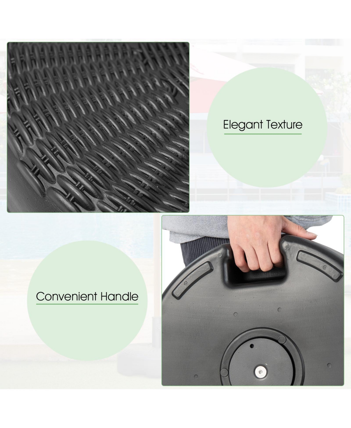 Sugift 18 Inch Fillable Heavy-Duty Round Umbrella Base Stand