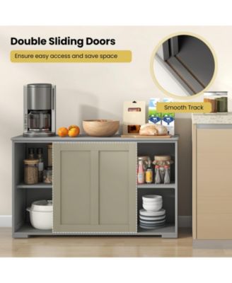 Sideboard Buffet Cupboard Storage Cabinet with Sliding Door