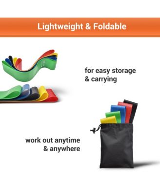 5 Pack Resistance Loop Bands Set Workout Fitness Latex Bands Gym Home Yoga 80Lbs