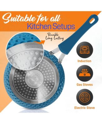 11-Piece Nonstick Cookware Set with Ceramic Coating, Induction Ready Pots and Pans, Ergonomic Handles