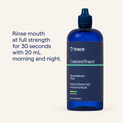 | ConcenTrace Mineral Mouth Rinse | Gentle Mouth Rinse, Fresh Breath | Alcohol Free, Certified , Gluten Free, Non-GMO | Mint | 10 oz