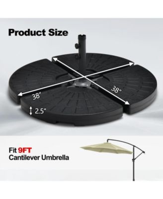 4 Pieces Outdoor Cantilever Offset Patio Umbrella Base