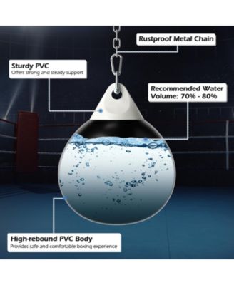 18 Inch 110 Pound Heavy Punching Water Aqua Bag with Adjustable Metal Chain-Black