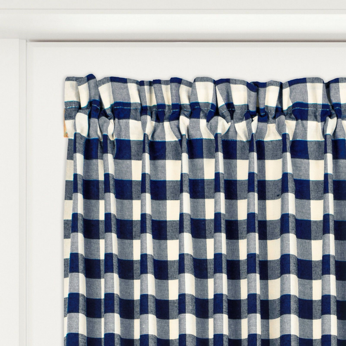 Kate Aurora Plaid Country Farmhouse French Door Curtain Panel With Matching Tieback