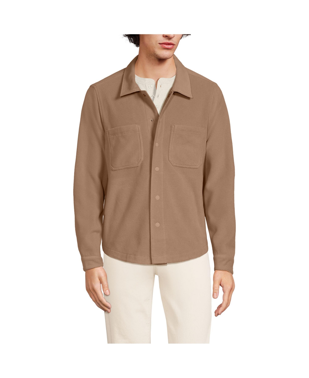 Big & Tall Anyweather Fleece Shirt Jacket - Honey beige