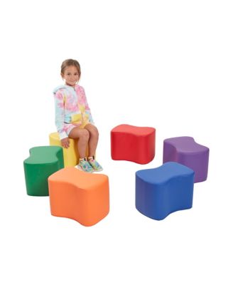 SoftZone Toddler Modular Stool Set, Earthtone, 6-Piece