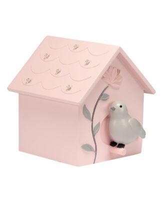 Petals Pink/Gray Birdhouse Table Top Night Light LED Lamp