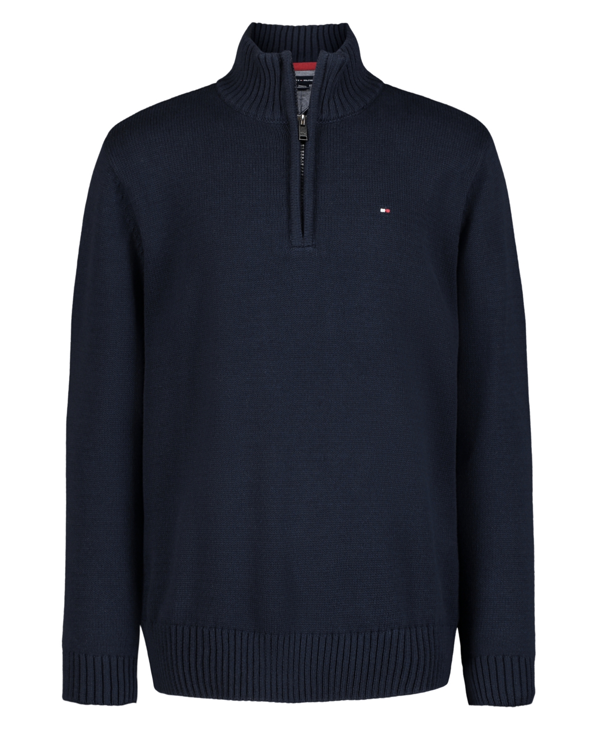 Shop Tommy Hilfiger Toddler And Little Boys Solid 1/4 Zip Sweater In Navy Blazer