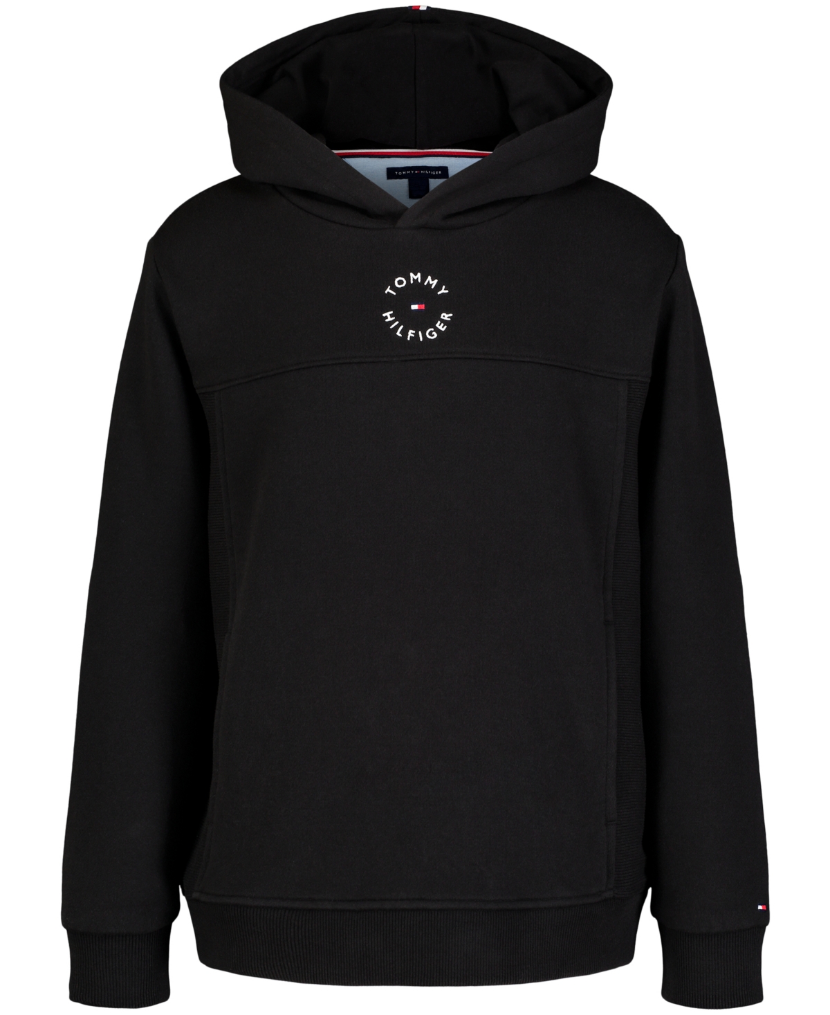 Tommy Hilfiger Big Boys Essential Logo Embroidered Fleece Hoodie In Tommy Black