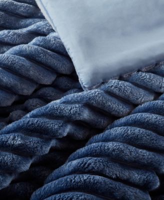 Avril Fluffy Ribbed Plush 3-Pc. Comforter Set, Full/Queen