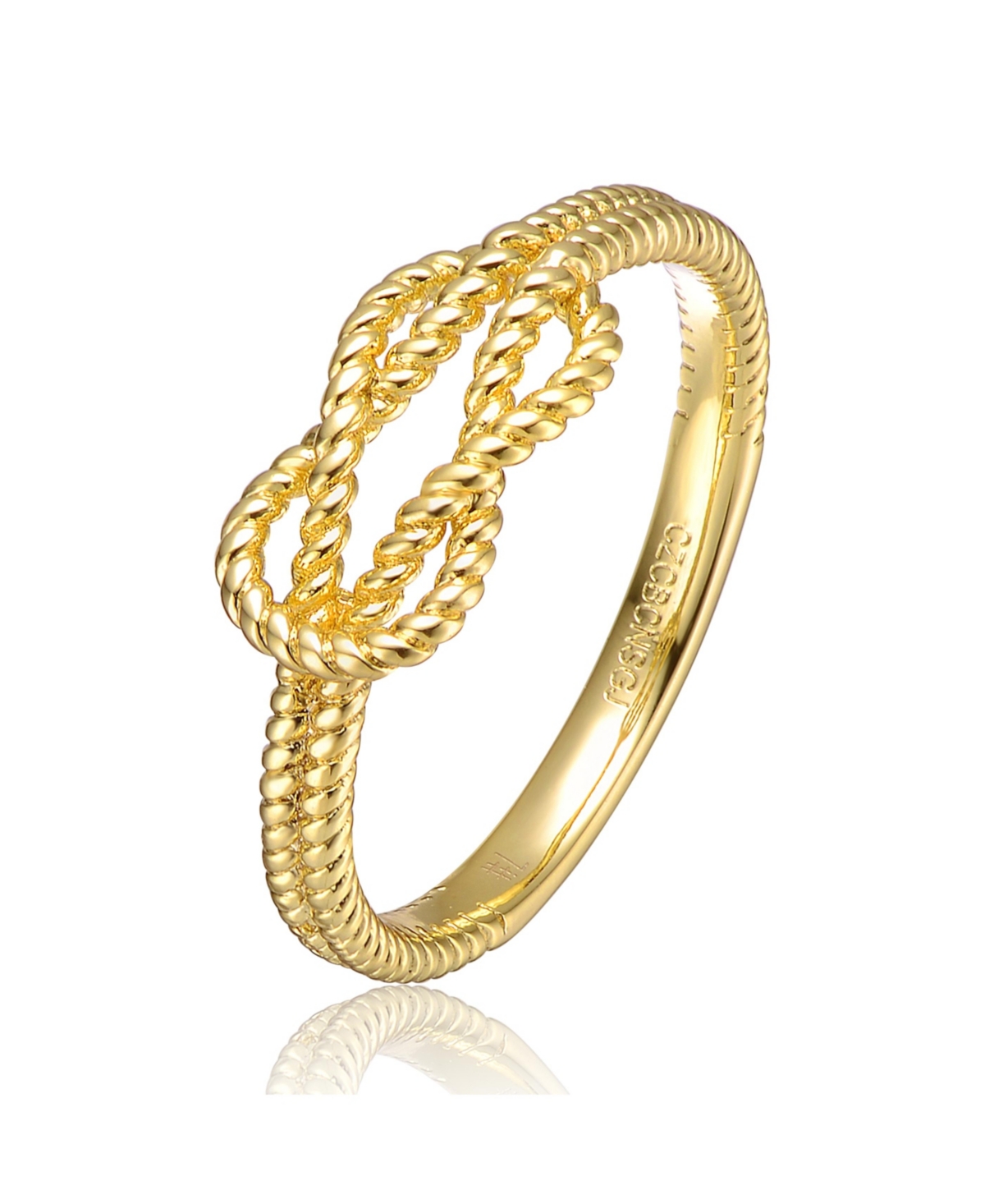 14K Gold Plated/White Gold Plated Cubic Zirconia Cocktail Ring - Gold