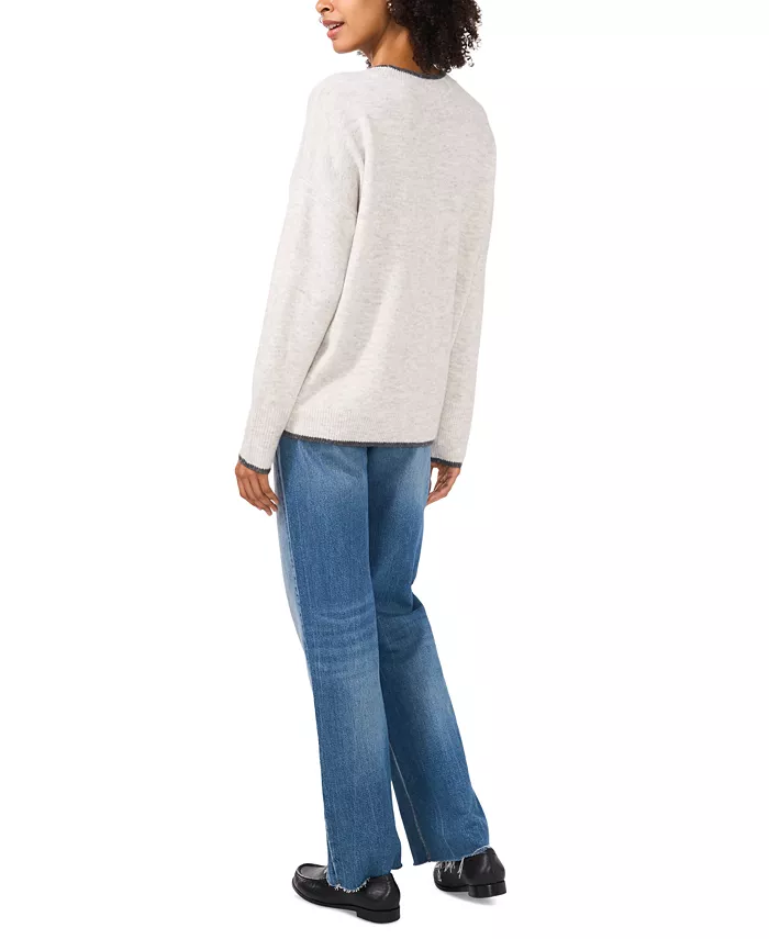 Women's Tipped Crewneck Sweater - thumbnail 4