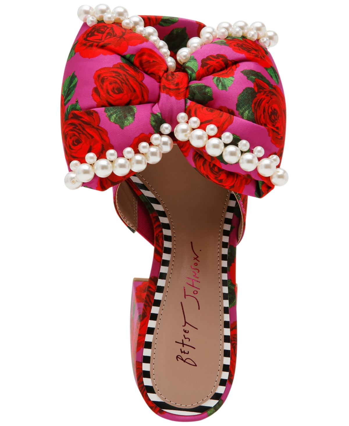 Betsey Johnson Women's Maccie Beaded Bow Platform Dress Sandals