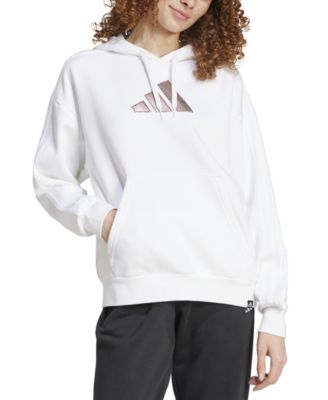 adidas - Women's Holiday Graphic 3-Stripes Oversized Hoodie