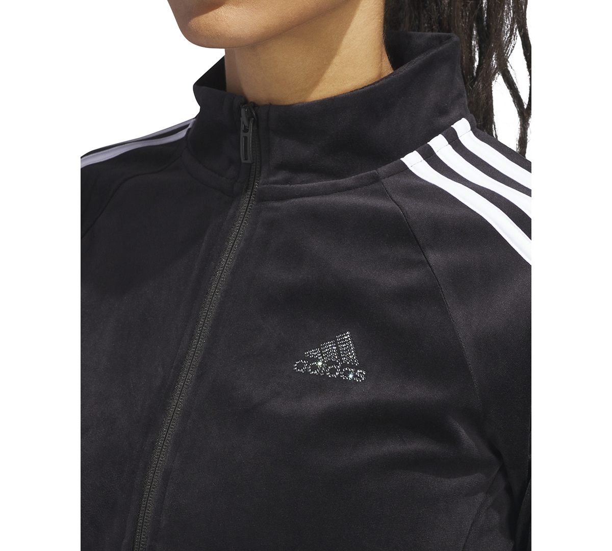 Adidas Originals Adidas Y2k Glam 3-stripes Knit Track Jacket In Black