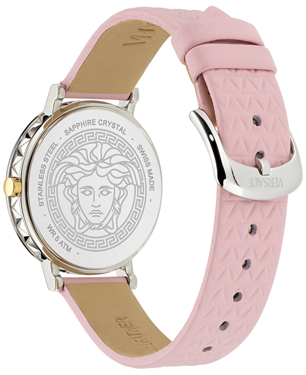Versace Women's Swiss Daedalus Pink Leather Strap Watch 35mm