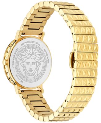 Women's Swiss Daedalus Gold Ion Plated Stainless Steel Bracelet Watch 35mm