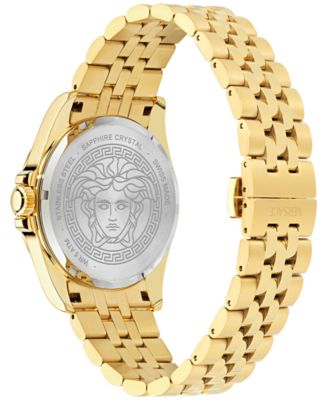 Men's Swiss Anteo Gold Ion Plated Stainless Steel Bracelet Watch 41mm