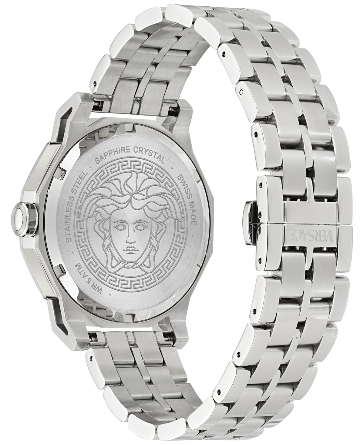 Versace Men's Swiss Stainless Steel Bracelet Watch 43mm In Stainless
