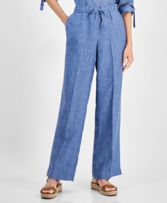 Charter Club Women s 100 Linen Drawstring Pants Created for Macy s Macy s