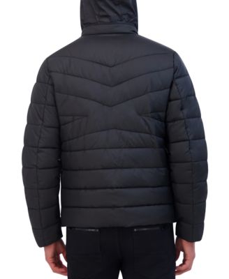 Men's Quilted Lightweight Hooded Zip-Front Puffer Jacket