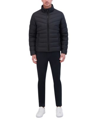 Men's Quilted Lightweight Hooded Zip-Front Puffer Jacket