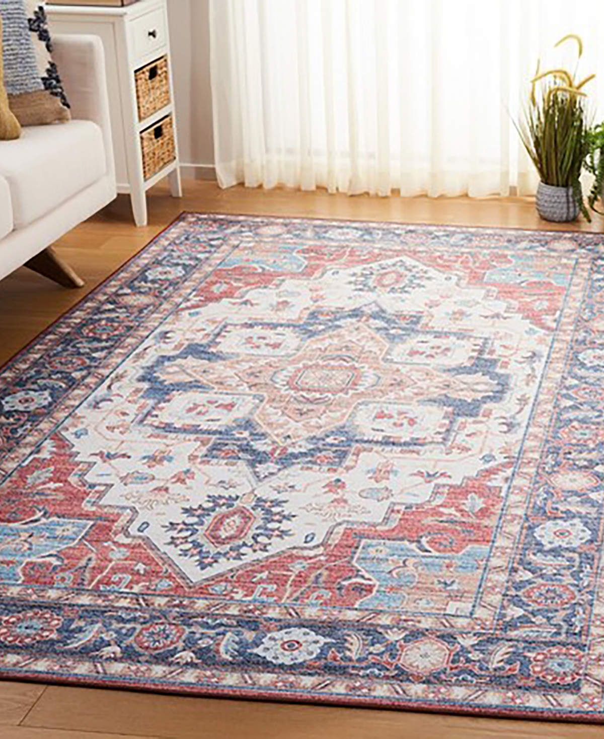 Safavieh Tucson Washable TSN913Q 4'x6' Area Rug - Blue