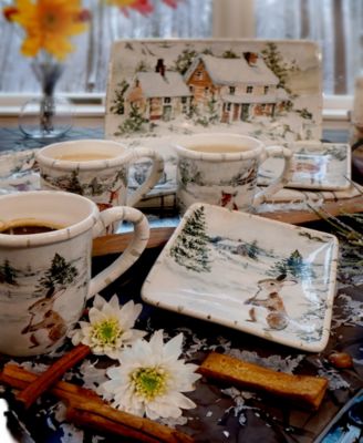 Winter's Frost Canape Plates, Set of 4