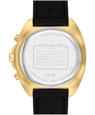 Men's Charter Black Silicone Strap Watch 44.5mm