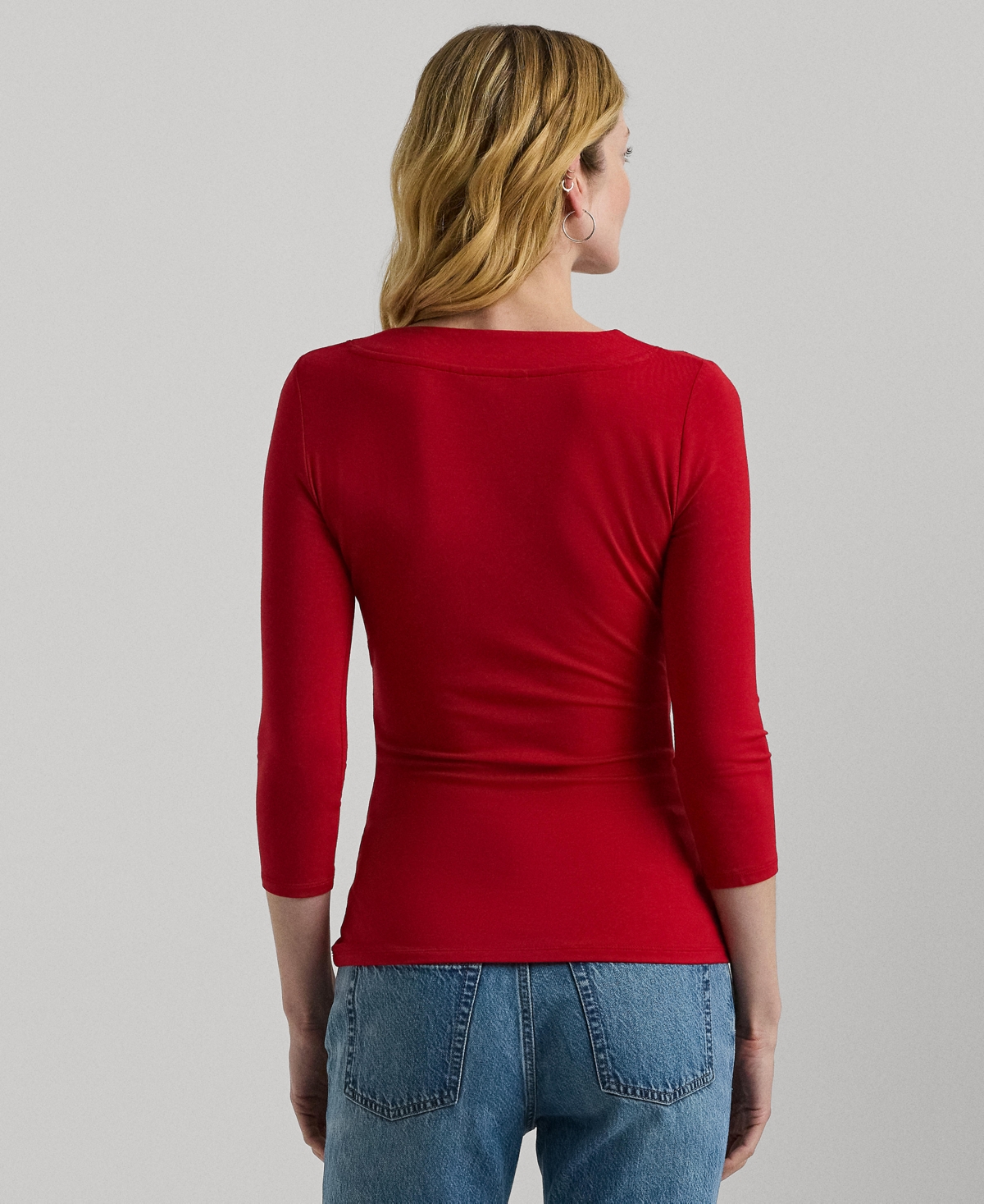 Lauren Ralph Lauren Women's Ruched Surplice Jersey Top