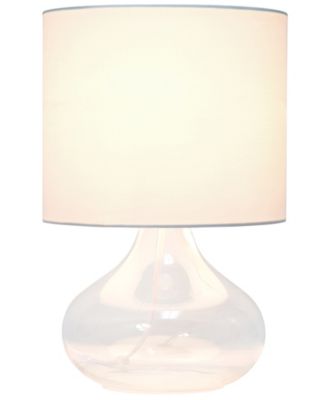 Glass Raindrop Table Lamp with Fabric Shade