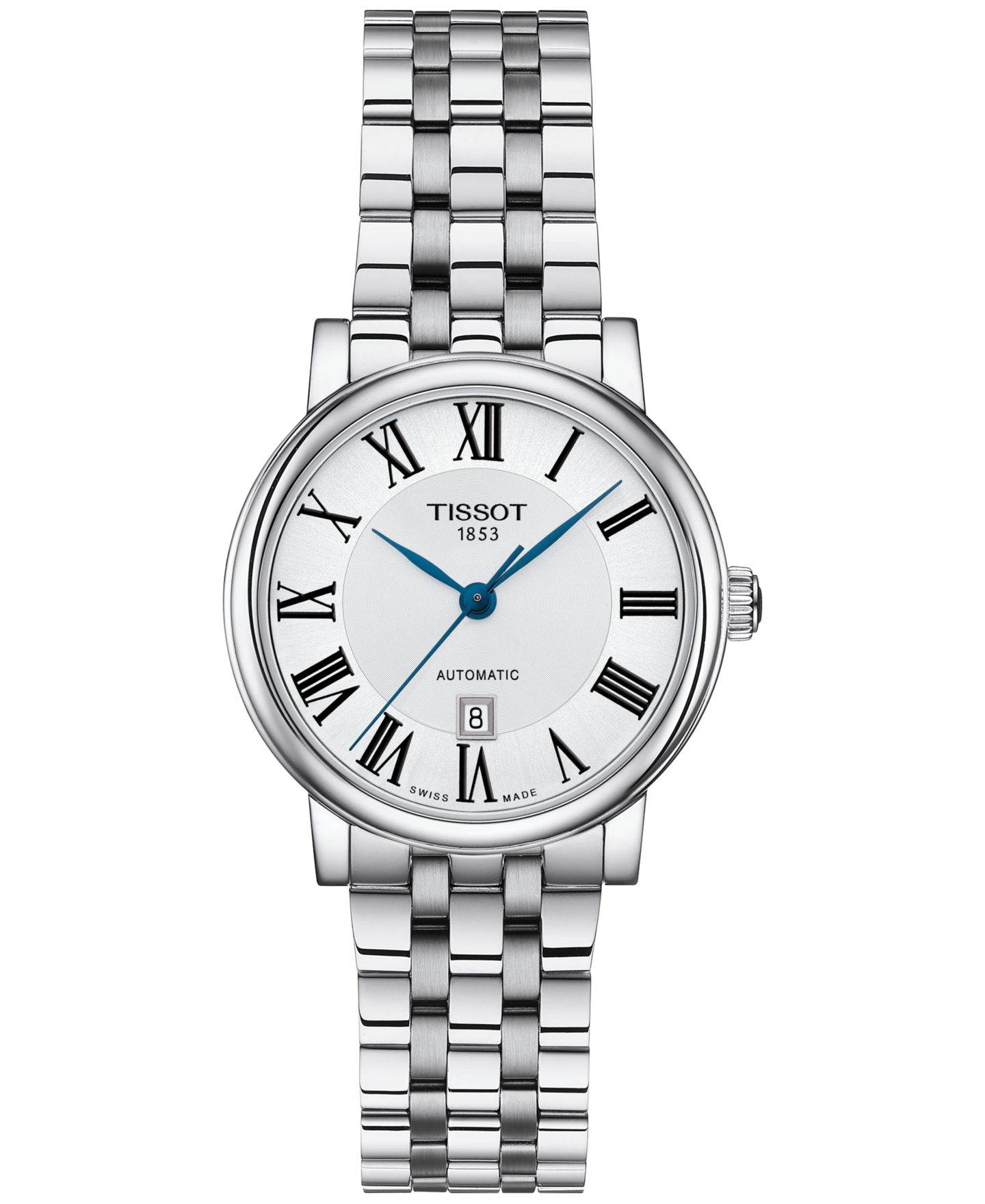 Женские часы Tissot Swiss Automatic Carson Stainless Steel Bracelet Watch 30mm — фото 1