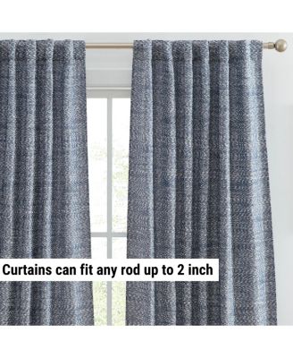 Easton Jacquard Slub Texture - Privacy Curtains with Back Tab Rod Pocket Lightweight Window Curtains Panels, Set of 2