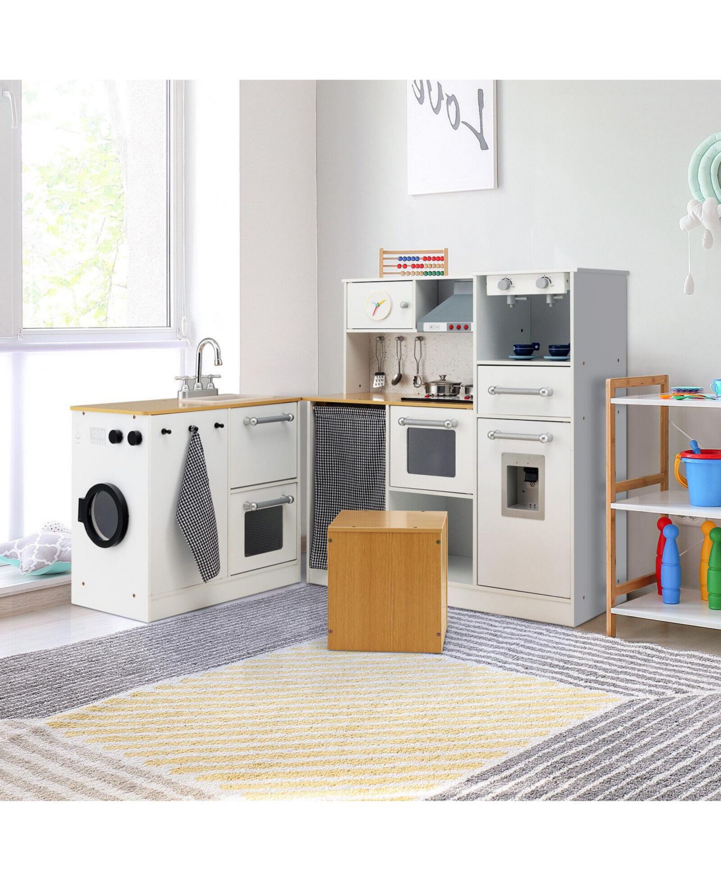Детский игровой набор SUGIFT Lights and Sounds 2-Piece Wooden Kitchen Playset, Ages 3+ — фото 7