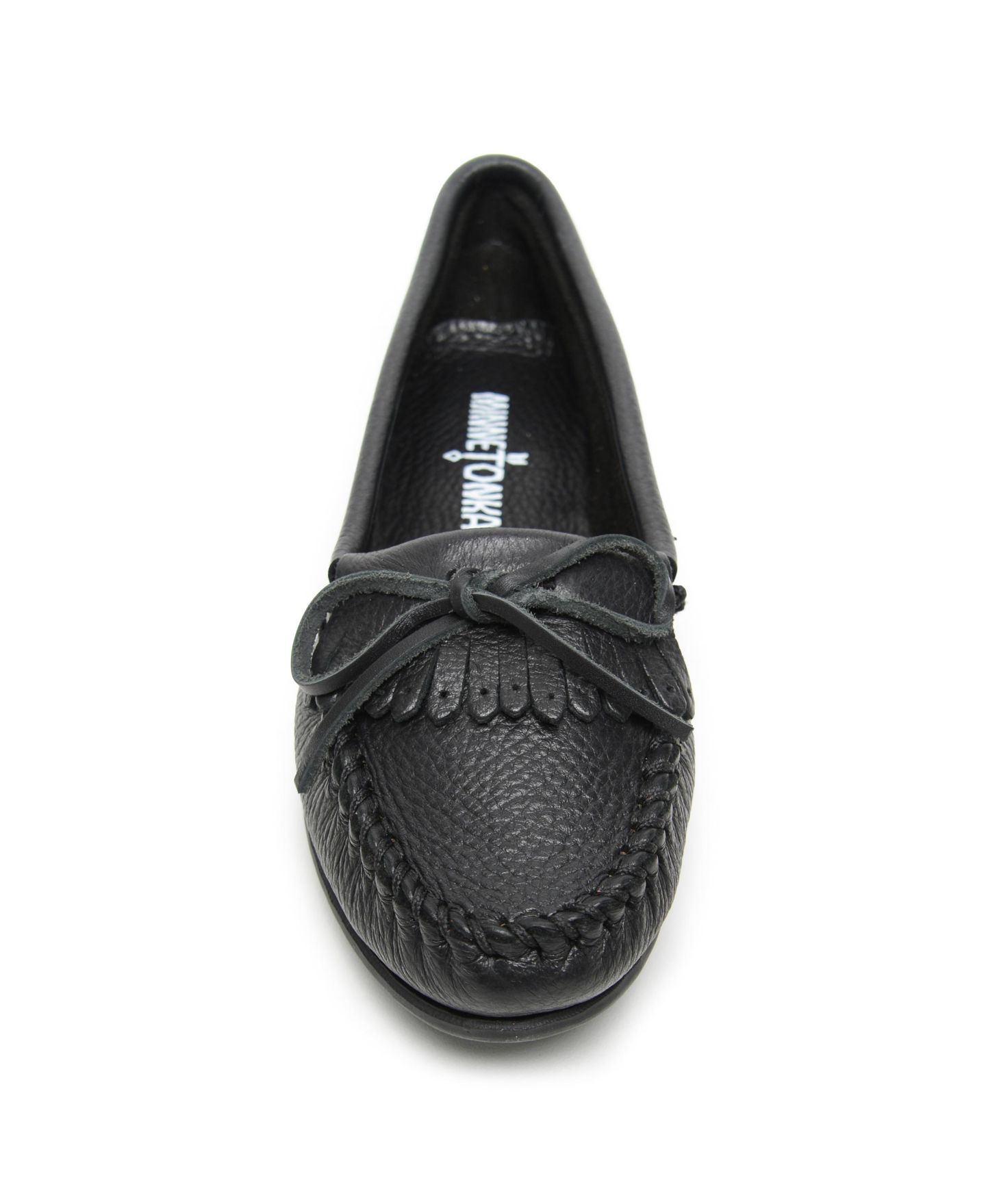 Женские мокасины Minnetonka Kilty из оленьей кожи, цвет: Чёрный — фото 4
