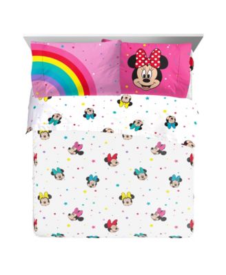 Disney Minnie Mouse Rainbow Dots Twin Sheet Set