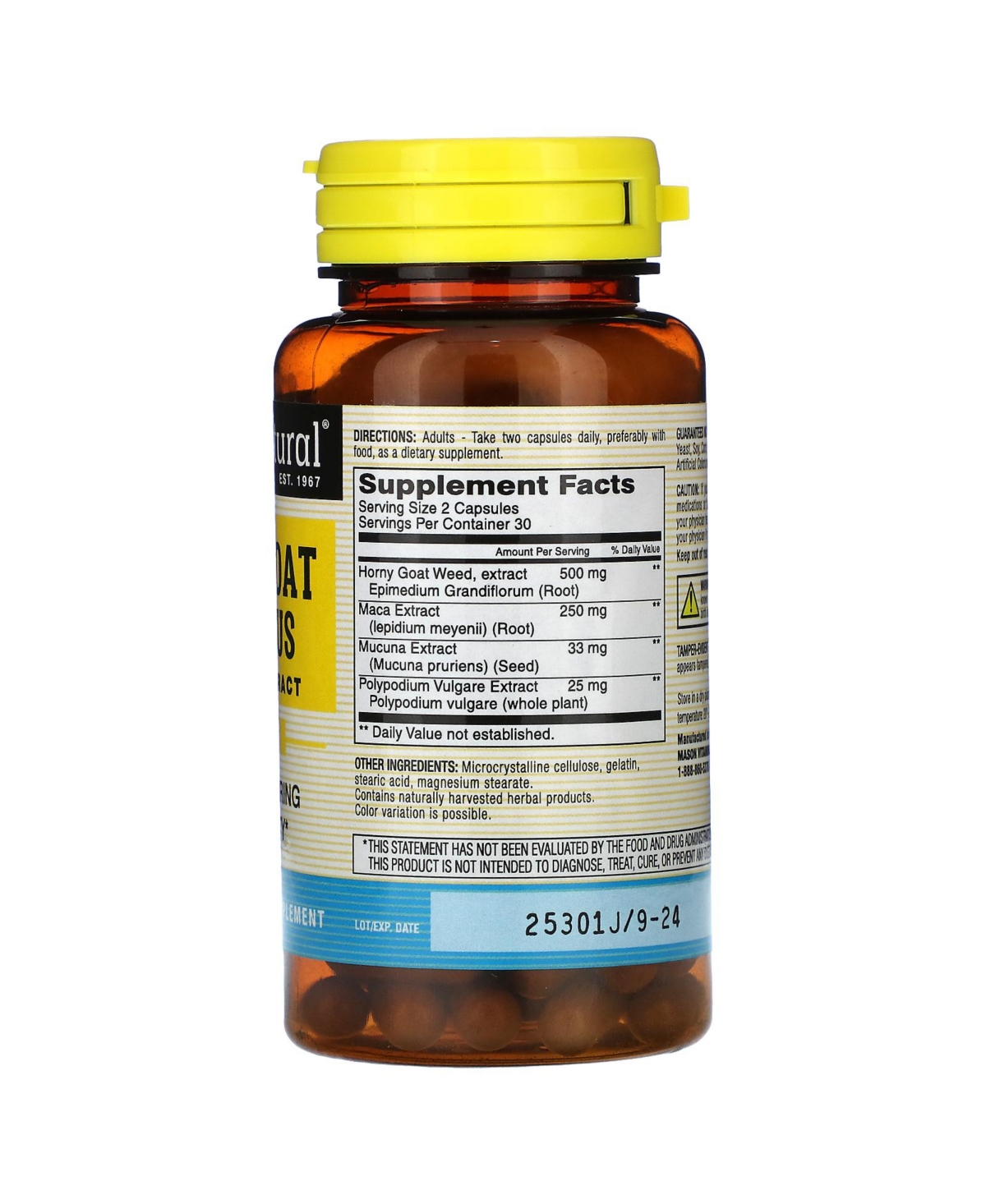 Mason Natural Mason Vitamins Goat Weed Plus Masc Extract Results in 90 Minutes, 60-Count