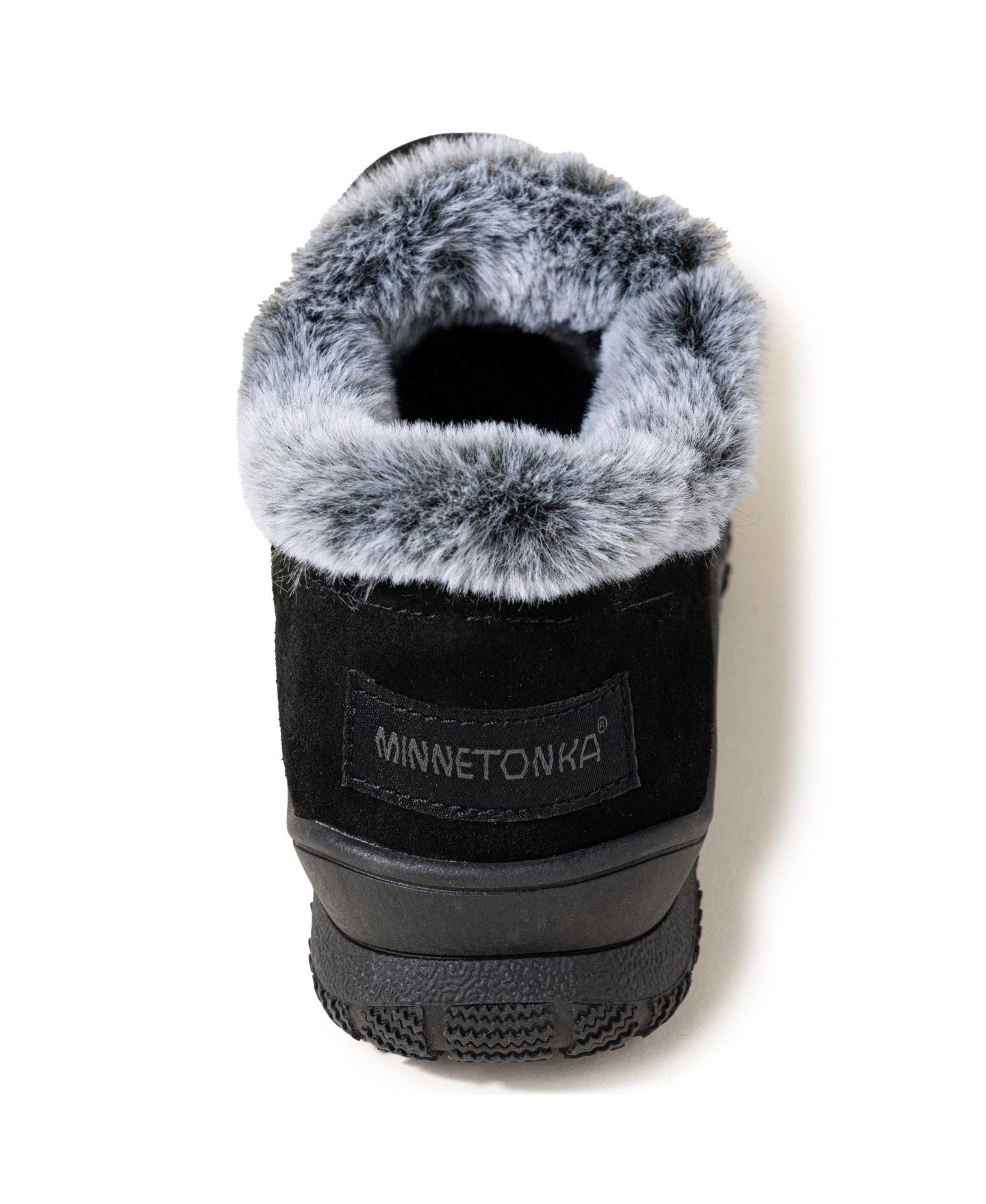 Женские ботинки Minnetonka Eagan Suede Faux Fur Lined Booties, цвет: Чёрный — фото 5