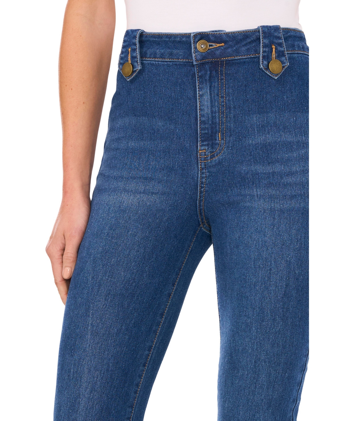 CeCe Women's Sailor Flare Leg High Waisted Jean