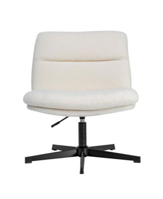 Biel Mid-Back Swivel Office Chair, Height-Adjustable Armless Design with Padded Upholstered Wide Seat and Strong Frame
