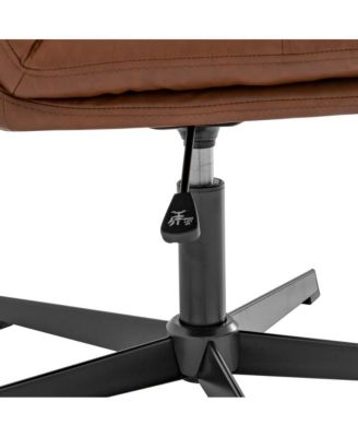 Biel Mid-Back Swivel Office Chair, Height-Adjustable Armless Design with Padded Upholstered Wide Seat and Strong Frame