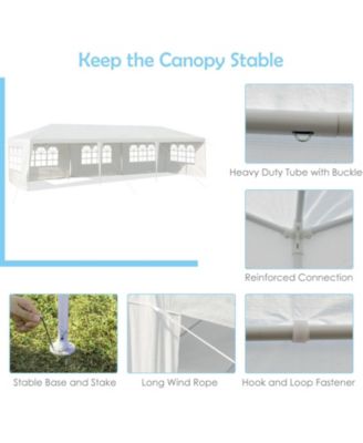 10 x 30 Feet Canopy Tent with 5 Removable Sidewalls for Party Wedding