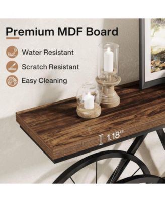 70.9-Inch Extra Long Console Table, Narrow Sofa Table, Modern Industrial Entryway Table Behind Couch Table, Rustic Brown