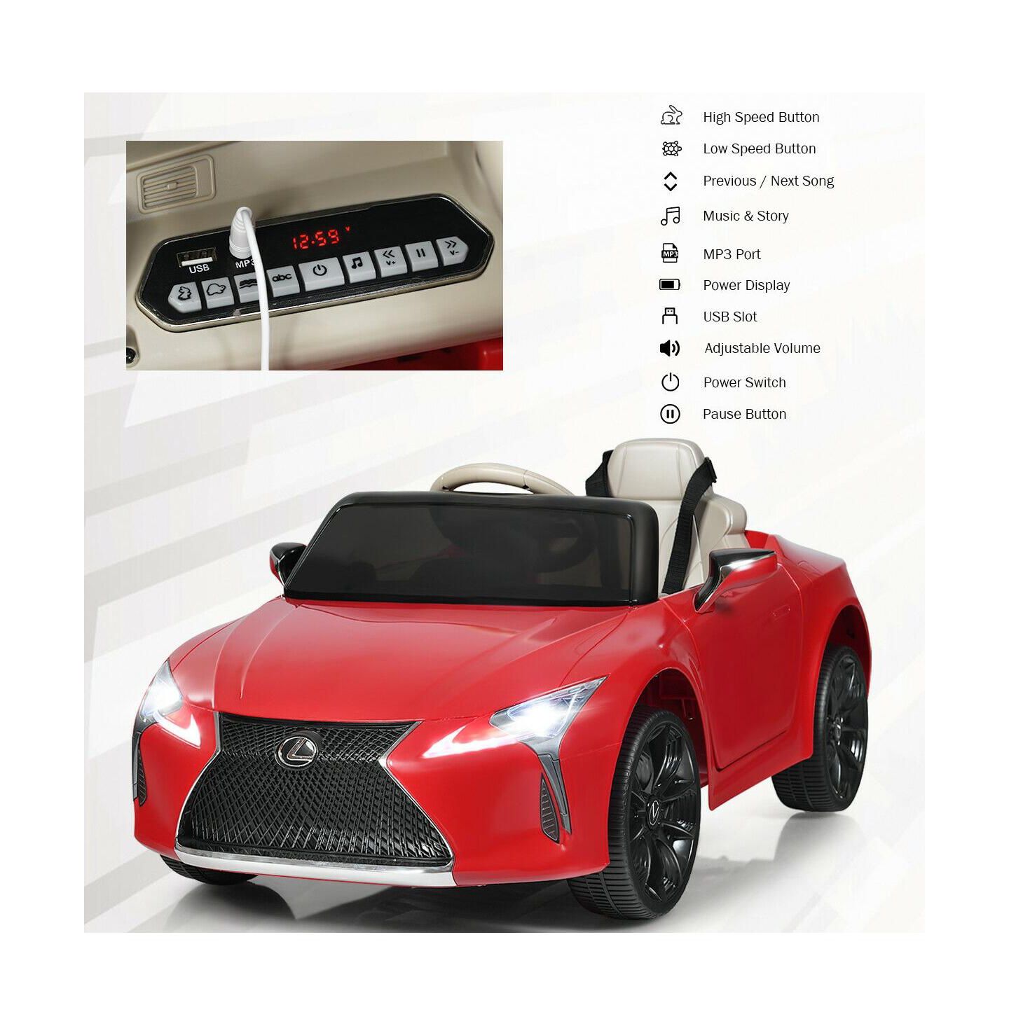 Детская игрушка SUGIFT Licensed Lexus LC500 12V Remote Control Ride-On Car, Ages 3-7, цвет: Красный — фото 6